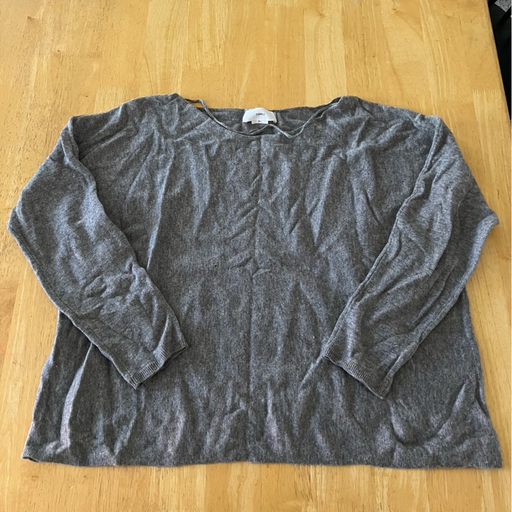 CHARLI Women's Wool Blend Boxy Sweater Size L In Gray